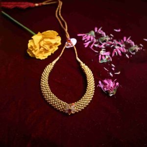 Gold Beads with Flower Pendant
