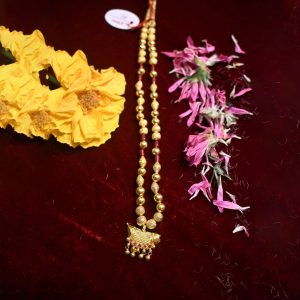 Gold & Pink Beads with Beautiful Pendant Thusi
