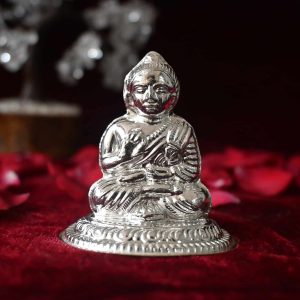 Gautam Buddha Silver Murti
