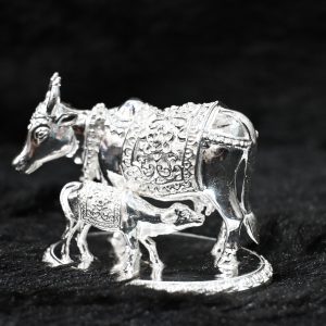 Divine Kamdhenu Solid Silver Murti