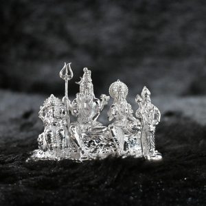 Silver Solid Shiv Parivar Murti