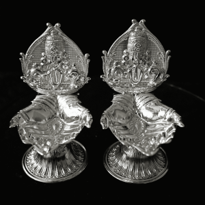 Silver Venkateswara Diya Pair