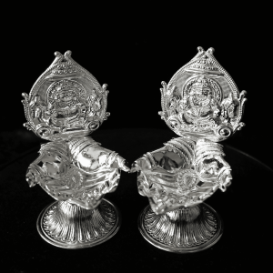 Padmalakshmi Silver Diya Pair